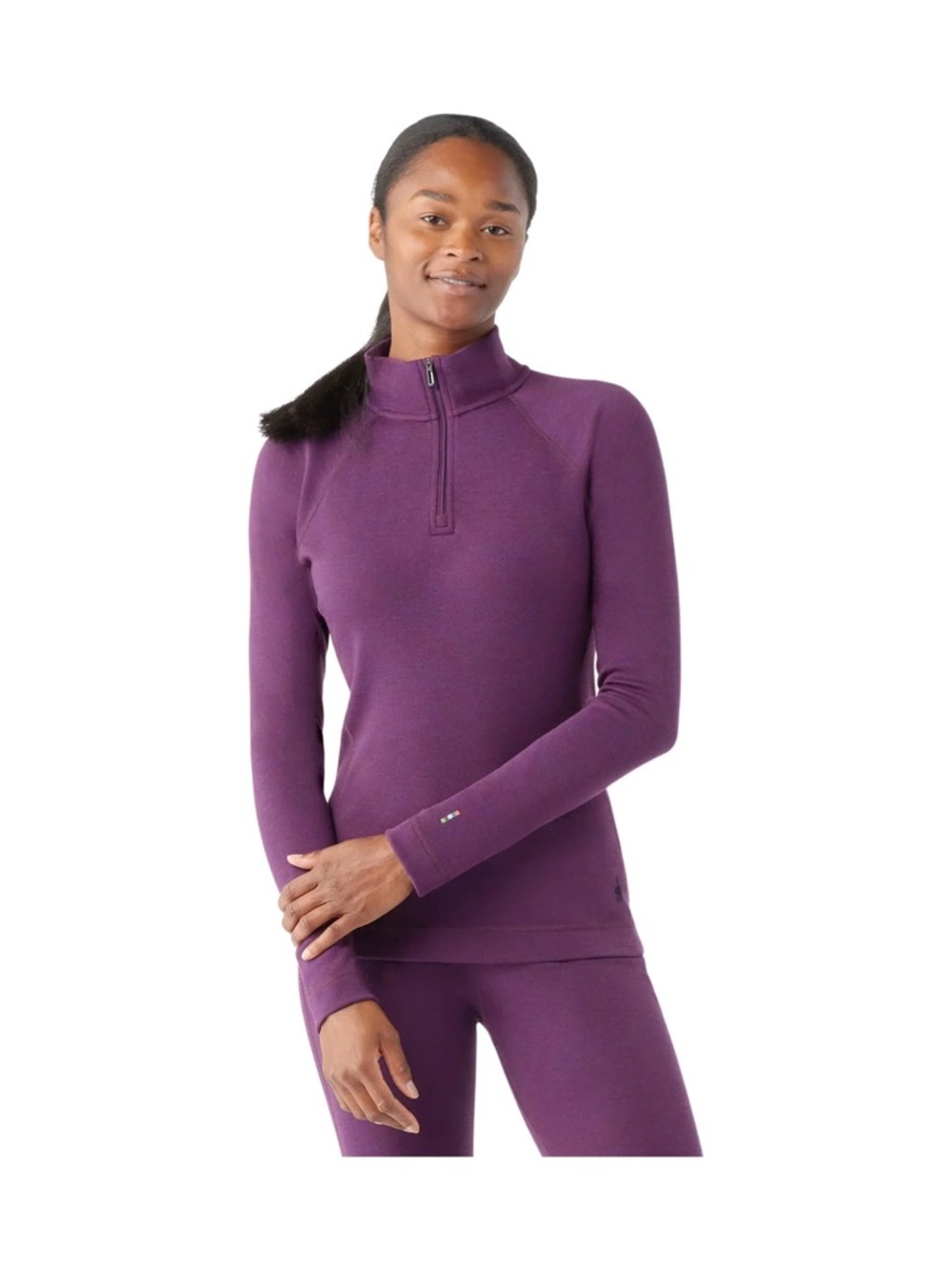 Smartwool Women Merino Wool 1/4 Zip Purple Iris Heather 💜